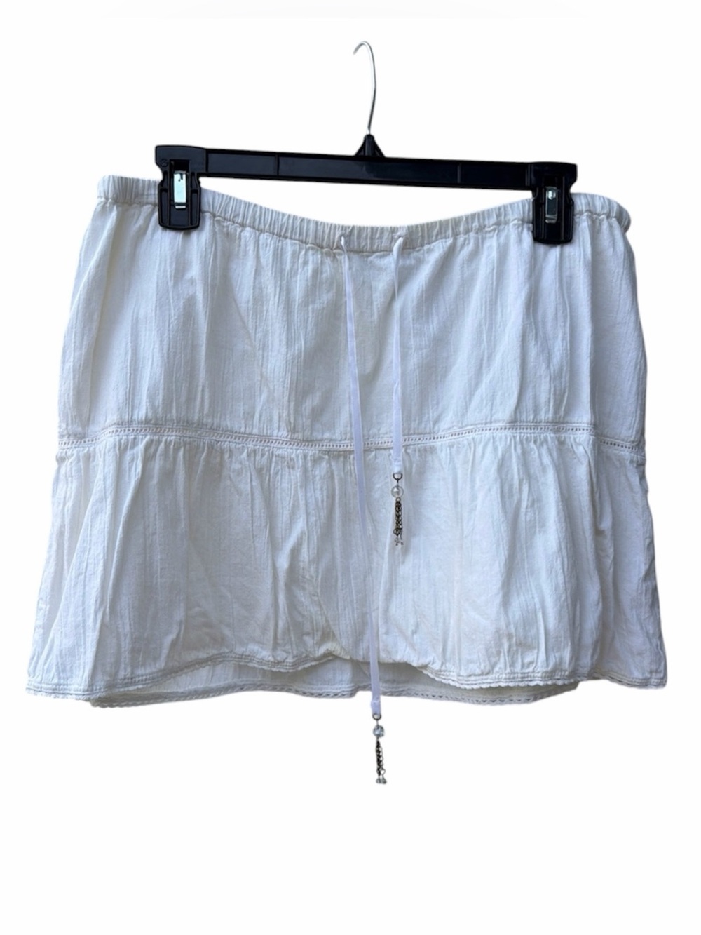 Abercrombie & Fitch Y2K Elastic Waist White Mini Skirt Women Size S